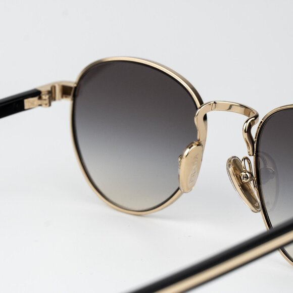 Prada Women Sunglasses Gold Grey Gradient Round PRB52S ZVN02C NEW AUTHENTIC - Picture 7 of 11